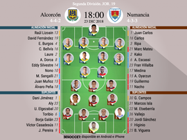Onces oficiales de Alcorcón y Numancia. BeSoccer