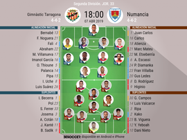 Onces confirmados de Nàstic y Numancia. BeSoccer