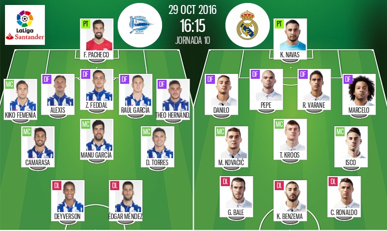 Official Line Up Alaves Vs Real Madrid