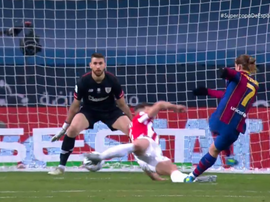 Griezmann ouvre le score, l'Athletic Bilbao égalise dans la foulée. Capture/Vamos