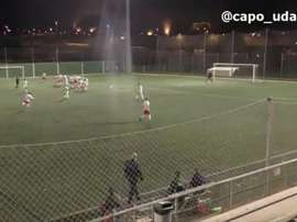 Alyson marcó un golazo desde 40 metros. Twitter/capo_udalmeria
