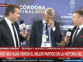 La emoción de Crespo tras alzarse con el título. Captura/ESPN