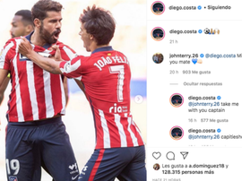 Costa intercambió guiños con Terry. Instagram/Diego.Costa