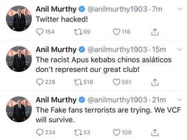 Hackearon la cuenta el presidente del Valencia. AnilMurthy