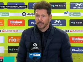 Simeone elogió a los suyos tras el triunfo. Captura/Vamos