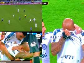 Felipe Melo é expulso contra o Grêmio e deixa o campo chorando. Captura/FOXSports