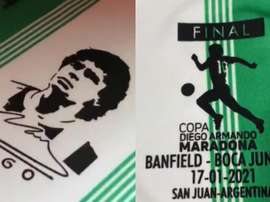 Banfield enseñó en su Twitter la camiseta para la final. Twitter/CAB_oficial