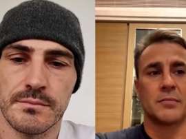 La conversación entre Cannavaro y Casillas por el COVID-19. Captura/Instagram