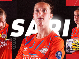 Sari Van Veenendaal firma con el PSV. PSV/Captura