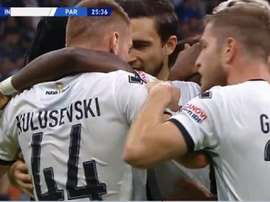 El Parma remontó un partido con tres goles en siete minutos. Captura/Movistar
