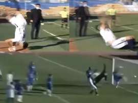 Haghighi se equivocó en su salida y encajó un gol inverosímil. Captura