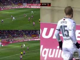 El golazo que apeó al Atleti de la Copa e hizo enloquecer a León. Captura/DAZN