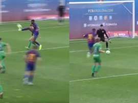 El golazo de 'crack' de Illaix, la gran perla de la cantera del Barça. Capturas/FC Barcelona