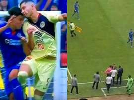 El golpe que se llevó Guido acabó en una riña entre Herrera y Caixinha. Twitter/TDN