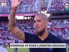 Maidana dijo adiós a River. Captura/TNTSports