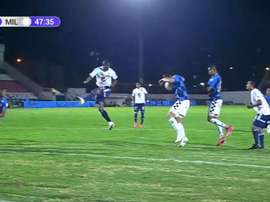 Polémica en Colombia por el penalti a favor de Millonarios. Captura/WinSports