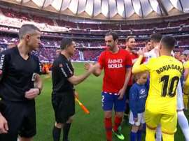'Ánimo Borja' se podía leer en las camisetas del Atleti. beINSports