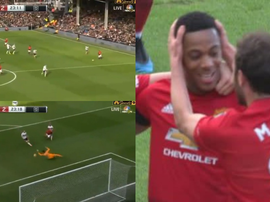 Martial firmó el 0-2. Capturas/NBC