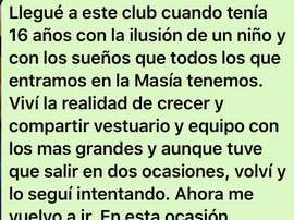 Munir se despide del Barcelona. MunirHaddadi/Twitter