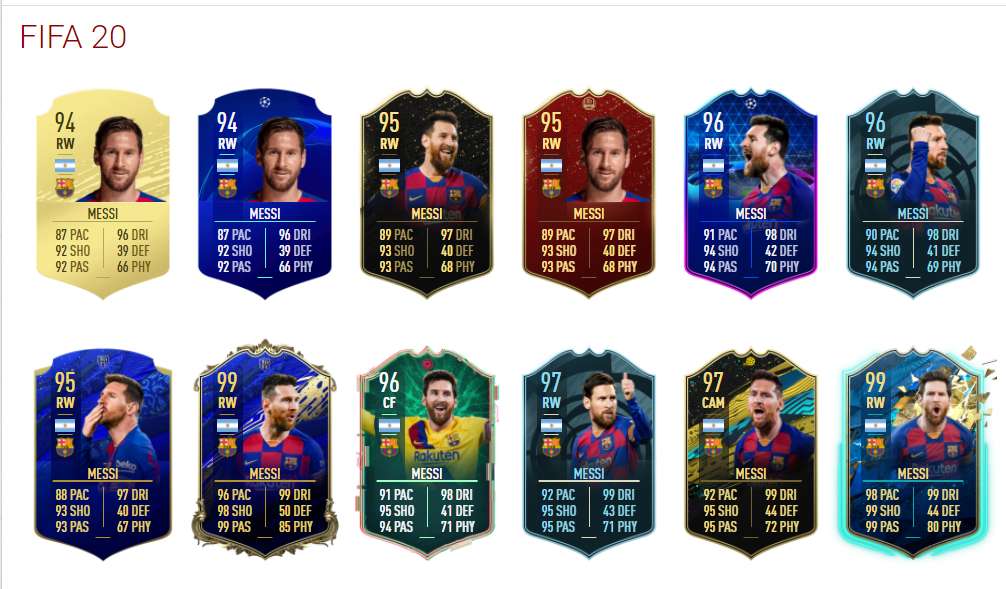 messi fifa 20