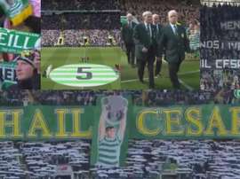 Celtic Park se vistió de gala para despedir a toda una leyenda del club. Captura/CelticTV