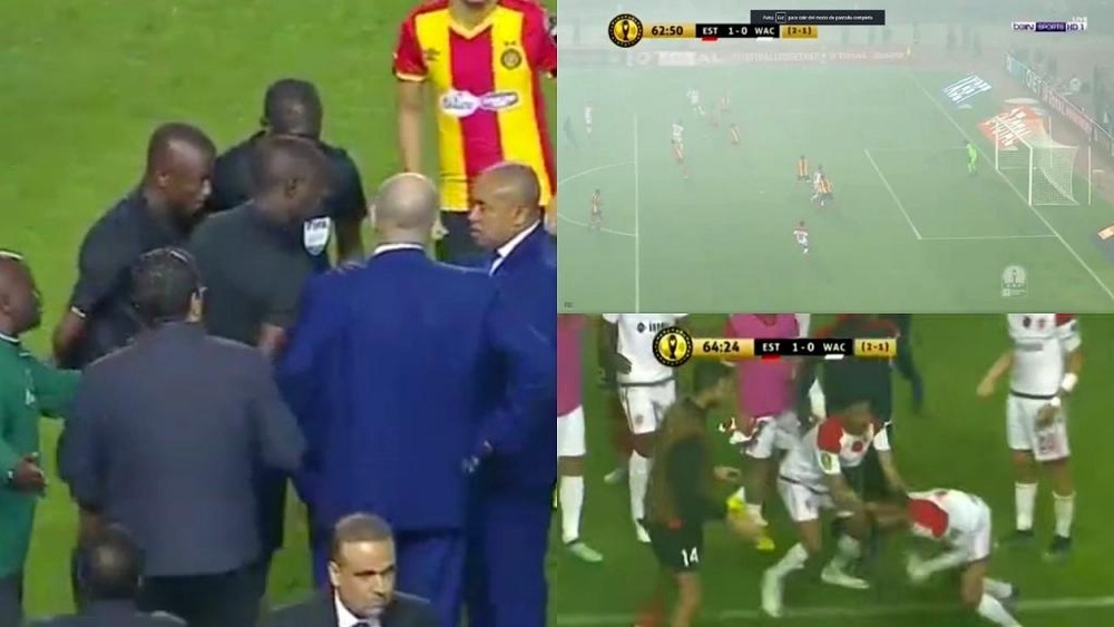 El VAR no funcionaba y los jugadores visitantes se negaron a jugar. Captura/beINSports
