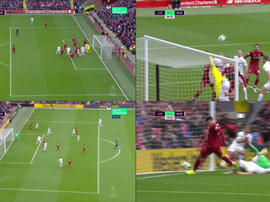 Carrusel de goles en Anfield. Collage/Movistar+