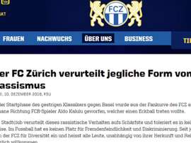 No hay lugar para el racismo. Captura/FCZurich