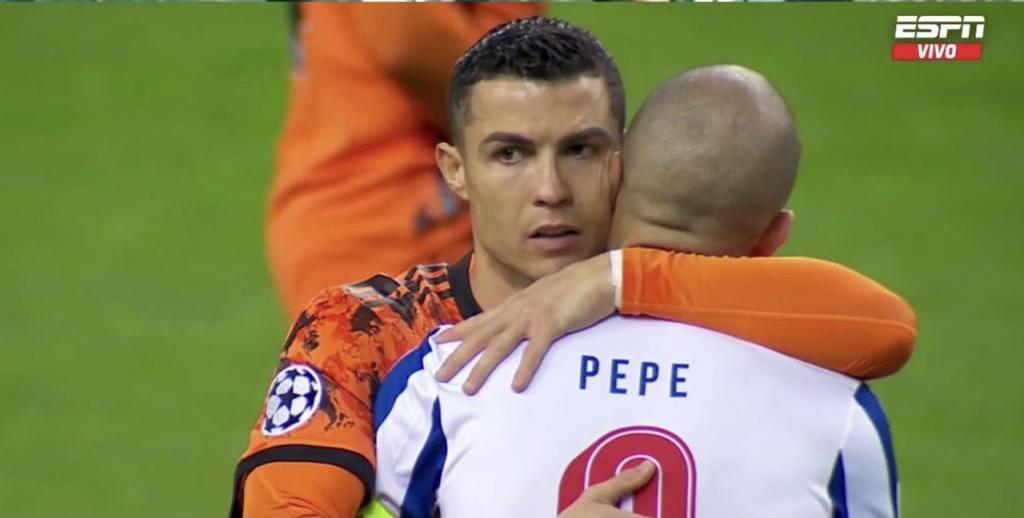 The Most Expected Image Pepe And Ronaldo Hug Each Other Before Playing