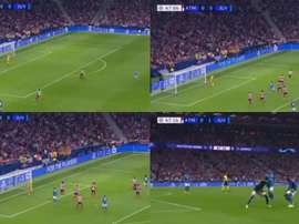 Cuadrado adelantó a la Juventus con un balón de zurda a la escuadra. Captura/Movistar+