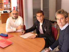 Albiar no esperaba debutar con el Almería este curso. Twitter/UDAlmería