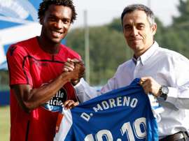 Didier Moreno se entrenó y podría salir de inicio ante el Nàstic. EFE