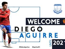 El Apollon Limassol de Chipre hizo oficial el fichaje de Diego Aguirre. Twitter/APOLLONOFFICIAL