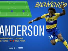 Anderson llega cedido del Alavés. Twitter/CFFuenlabrada