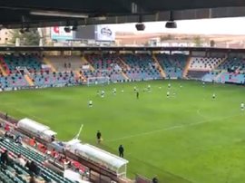 El Salamanca derrotó al Coruxo. Captura/SalamancaCFUDS