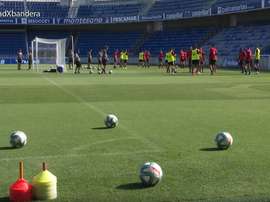 El Tenerife se ejercitó antes de viajar a Ponferrada. YouTube/CDTenerife