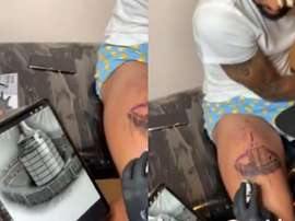 ¡Gabigol se tatuó el Monumental de Lima en la pierna! Instagram/gabigol