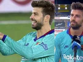 Piqué negó su gesto. Capturas/Movistar