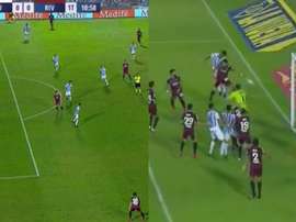 River tuvo un mal inicio en Tucumán. Captura/TNT Sports