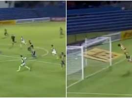 Aldo Vera abrió la lata con un golazo desde el centro del campo. Captura/ESPN