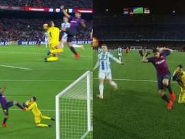Suárez hizo el 2-1 en el Barcelona-Leganés. Captura/Movistar