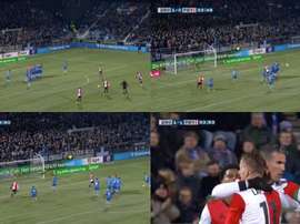 Magistral falta de Van Persie. Capturas/beINSports