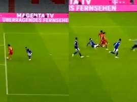 Gnabry marcó un 'hat trick'. Capturas/MovistarLigadeCampeones