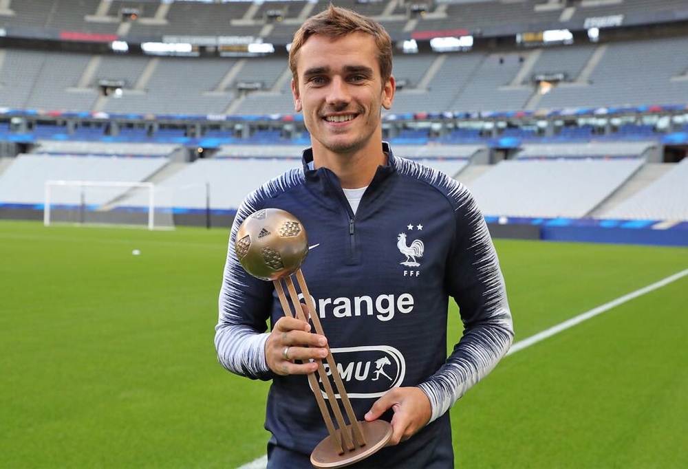 Mbappe and Griezmann show off World Cup individual awards