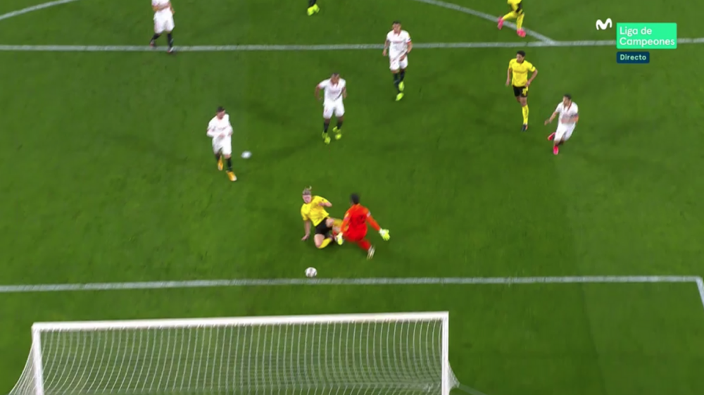 Sancho segna il gol del raddoppio. MovistarLigadeCampeones