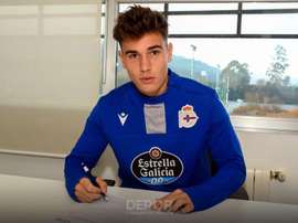 Hugo Vallejo sigue la estela de Fede Valverde. Twitter/RCDeportivo