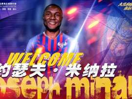 Minala buscará madurar su fútbol en China. QingdaoHuanghaiFC