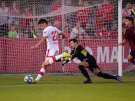 El Poblense sorprende a un Mallorca espeso. Twitter/RCDMallorca