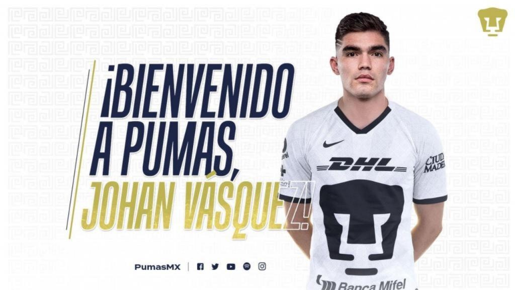 Pumas Se Asegura A Johan Vasquez