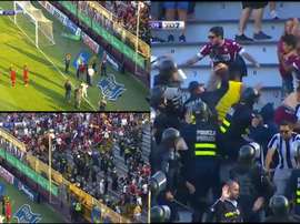 La 'barra brava' de Saprissa, protagonista de los altercados. Twitter/Tdmas_cr
